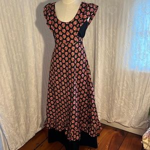 Swinging London boutique label Quad vintage late 60s pinafore style maxi dress